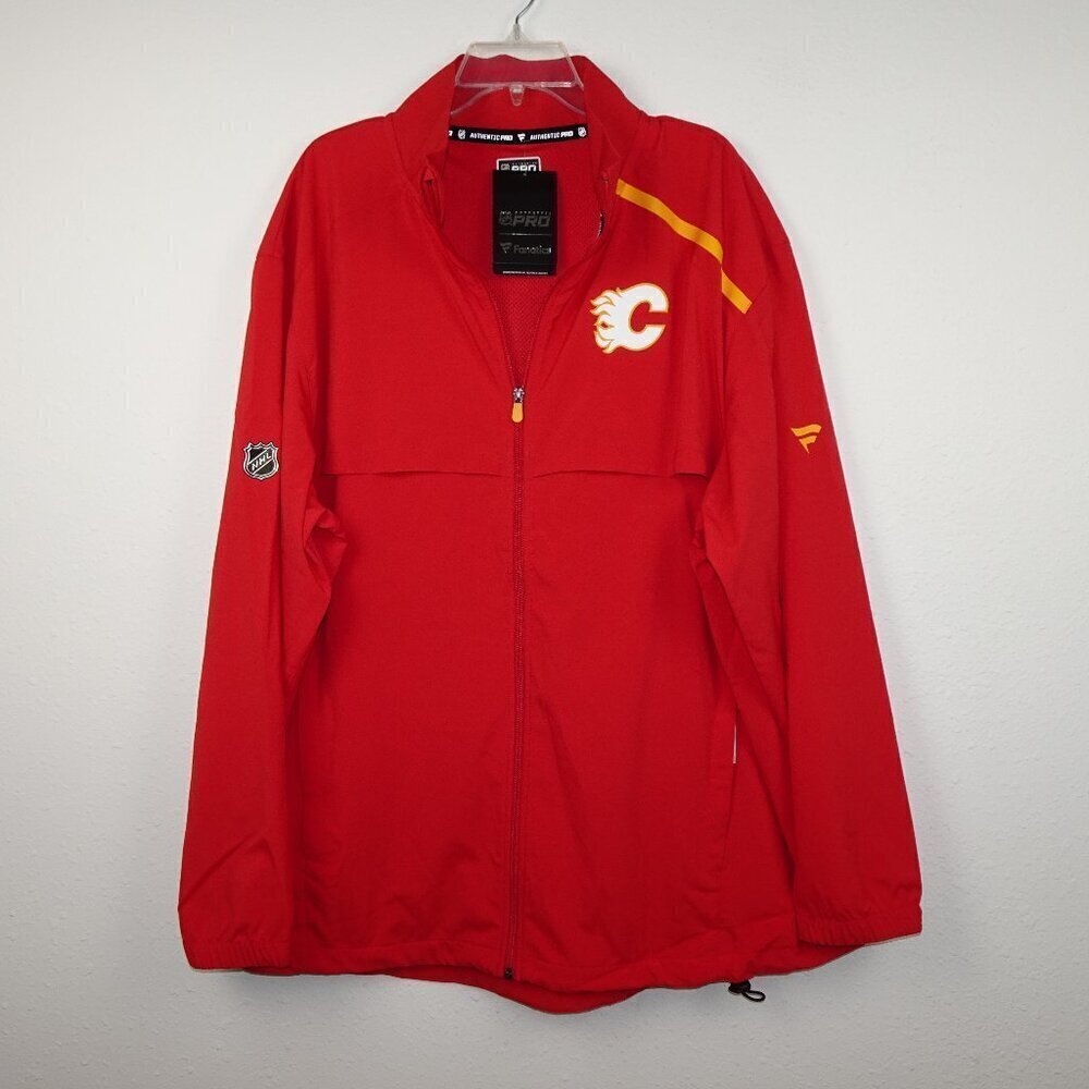 Calgary Flames Jacket Men's Size 2XL Red Fanatics Full Zip NHL Lightweight